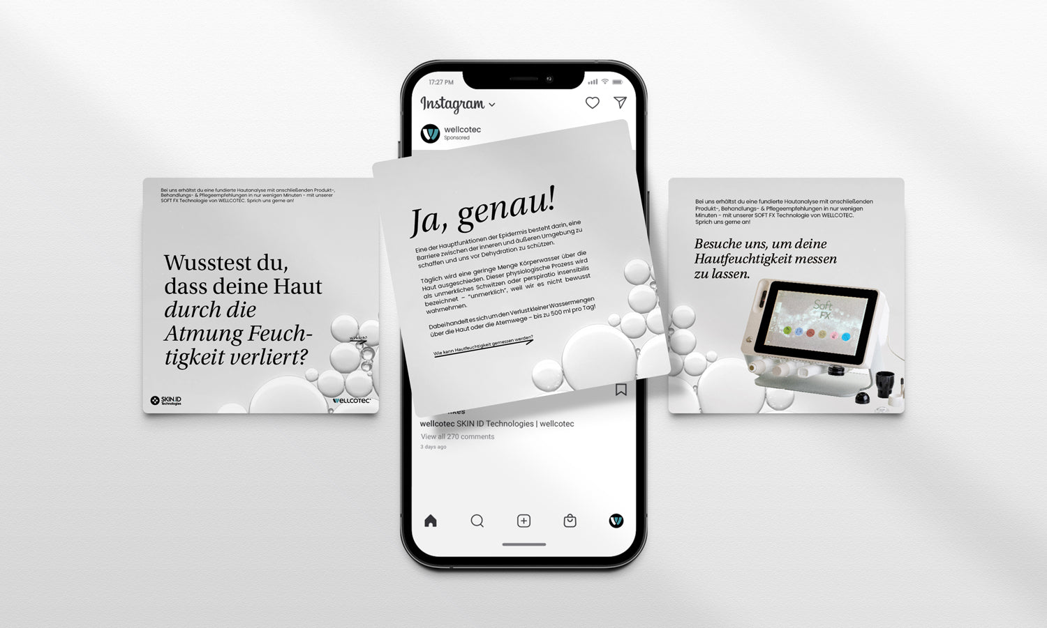 Social Media Post Package - passend zum Hautanalysegerät SOFT FX - SKIN.ID Technologies by WELLCOTEC