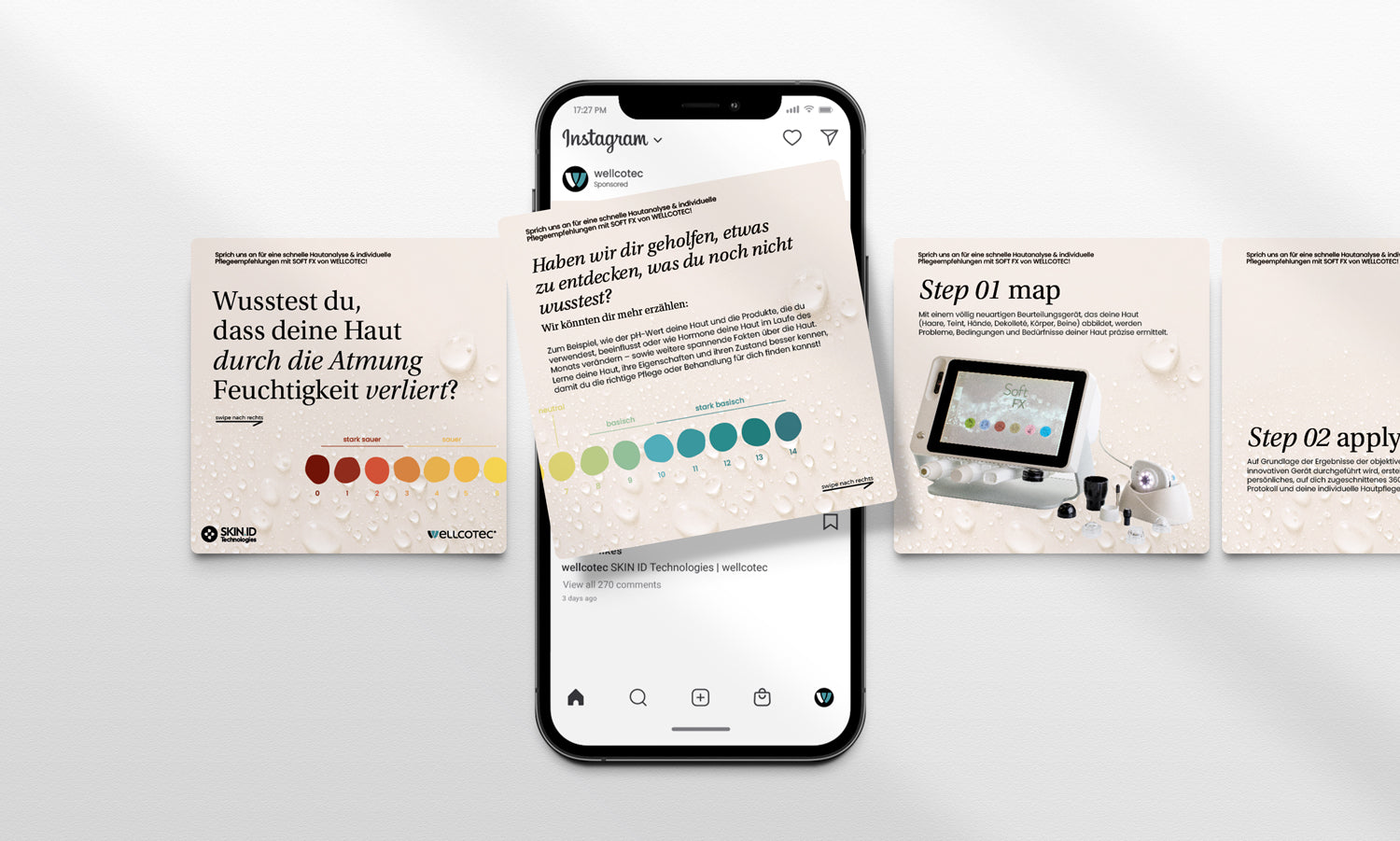 Social Media Post Package - passend zum Hautanalysegerät SOFT FX - SKIN.ID Technologies by WELLCOTEC