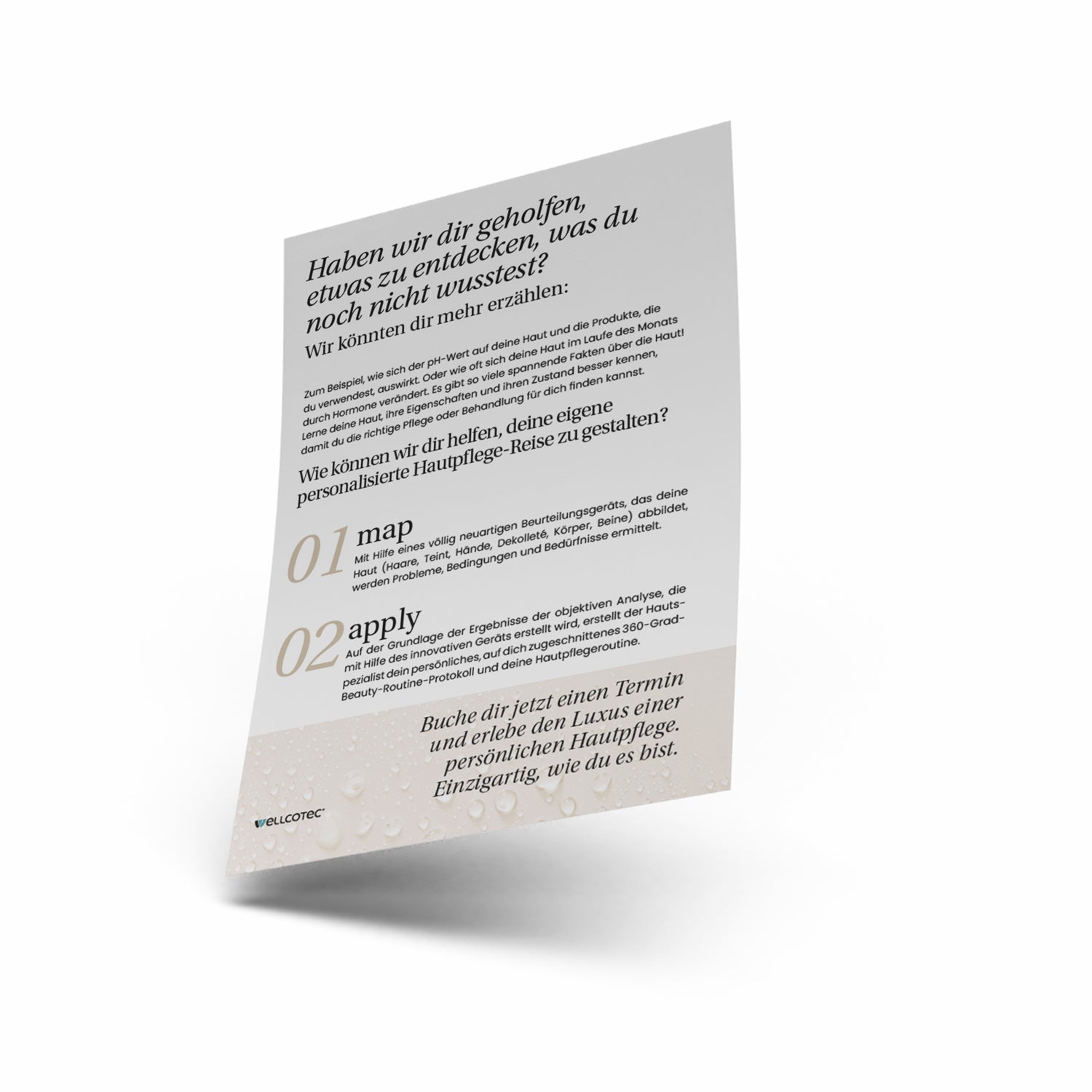 Doppelseitige Flyer (DIN A5) - passend zum Hautanalysegerät SOFT FX - SKIN.ID Technologies by WELLCOTEC