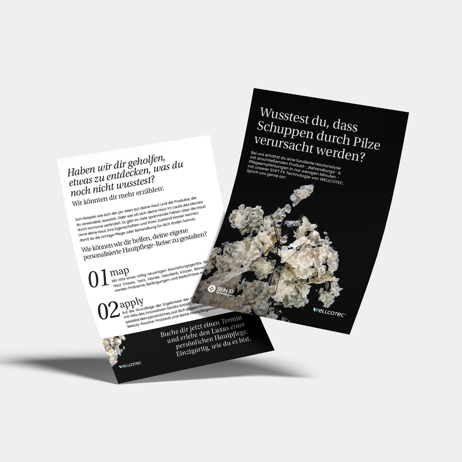 Doppelseitige Flyer (DIN A5) - passend zum Hautanalysegerät SOFT FX - SKIN.ID Technologies by WELLCOTEC