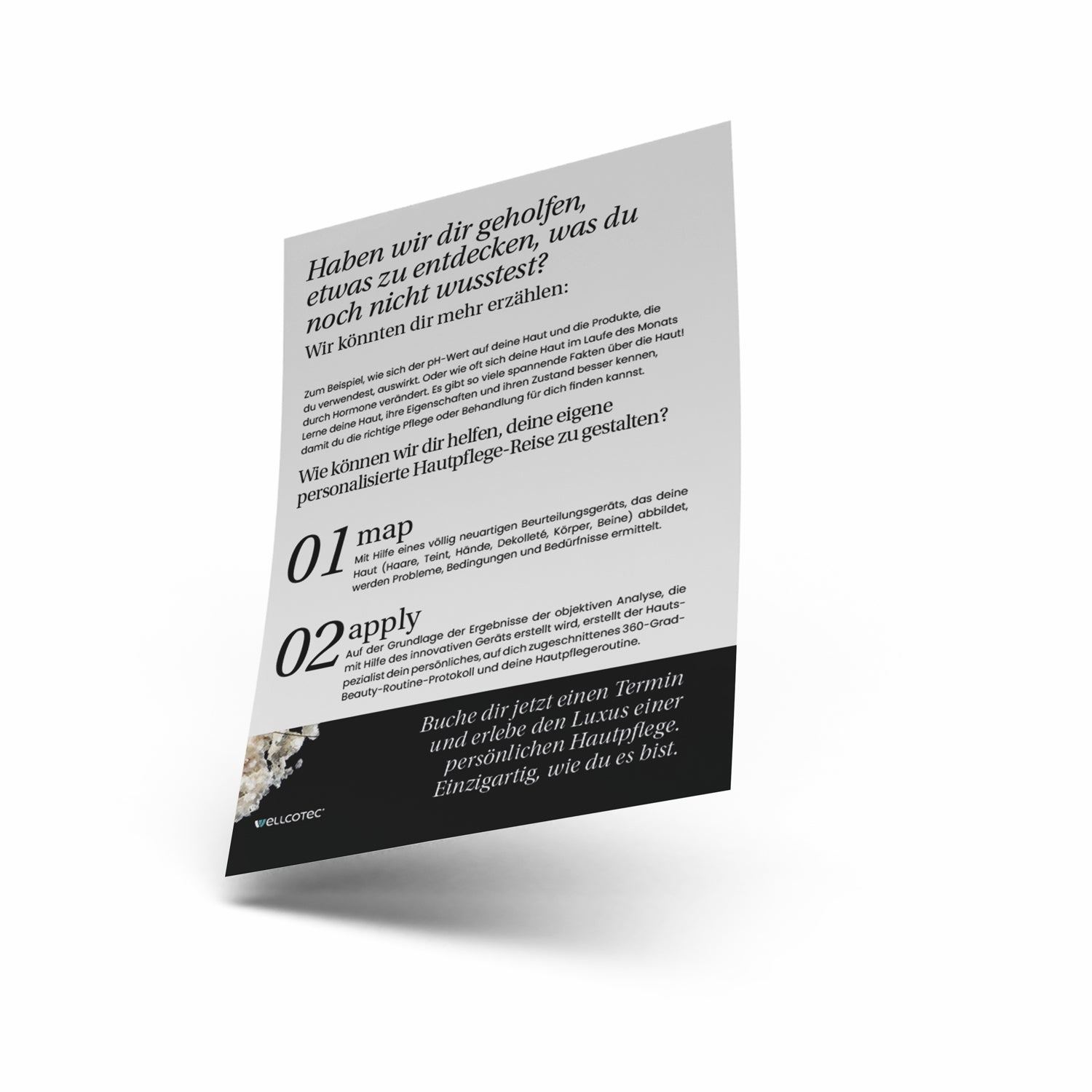 Doppelseitige Flyer (DIN A5) - passend zum Hautanalysegerät SOFT FX - SKIN.ID Technologies by WELLCOTEC